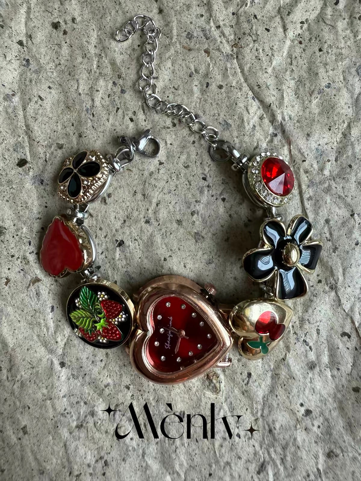 The Charm Hour — Vintage Heart Watch Bracelet