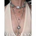 The Tidal Hour — Silver Watch Choker & Layered Pearl Chains