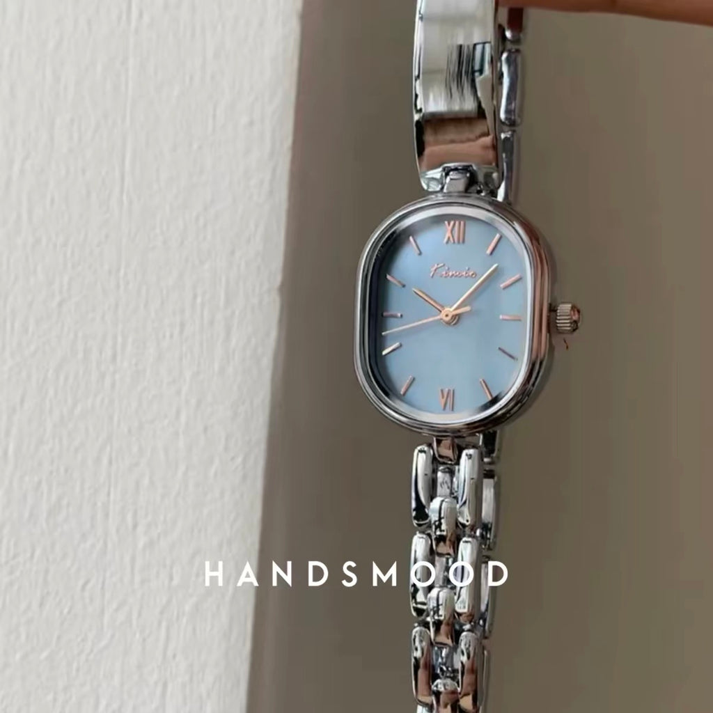 Blue Mother-of-Pearl Watch — Silver Bracelet, 5 Styles