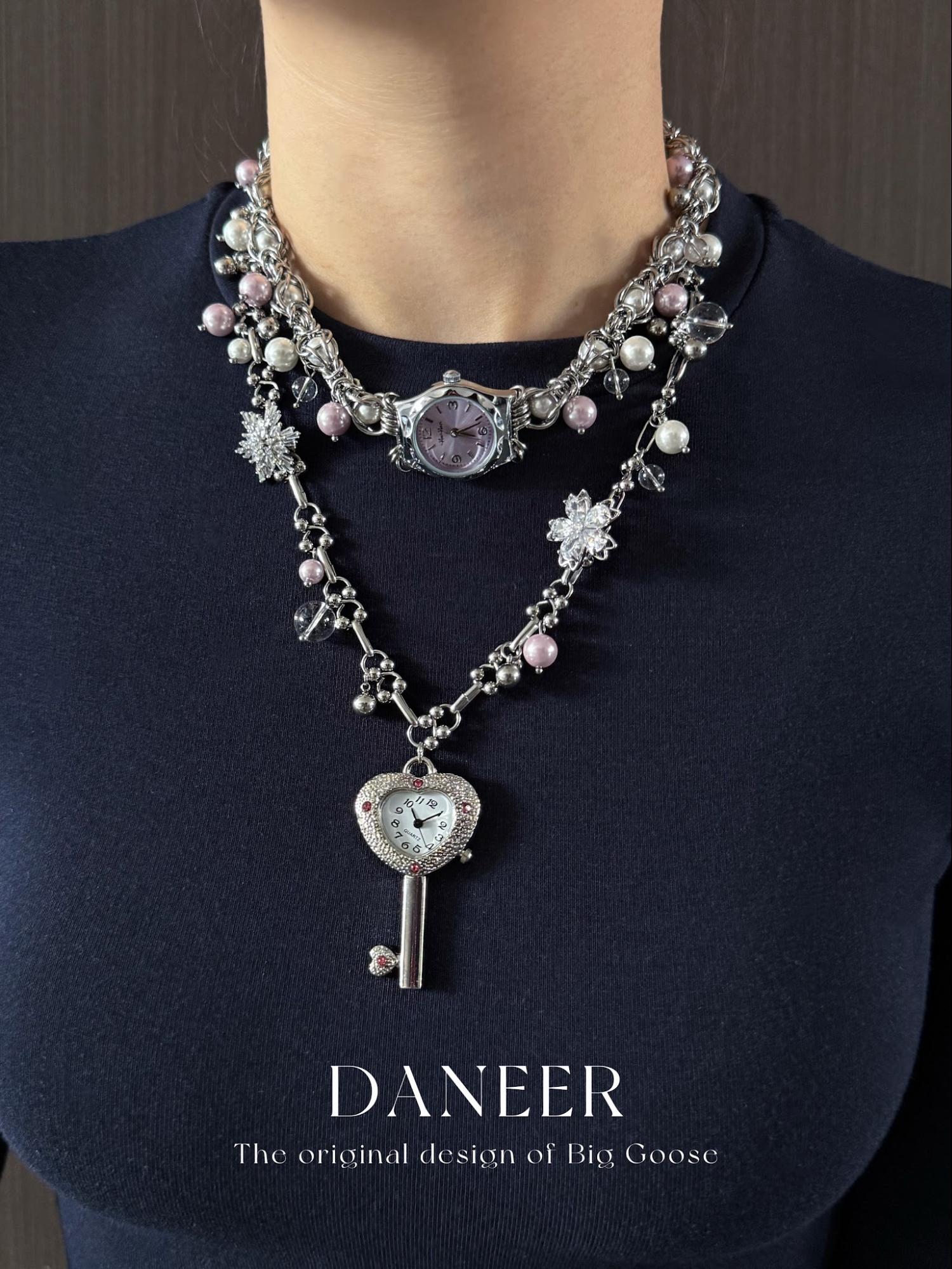 The Key Hour — Watch Choker & Heart Key Pendant Set
