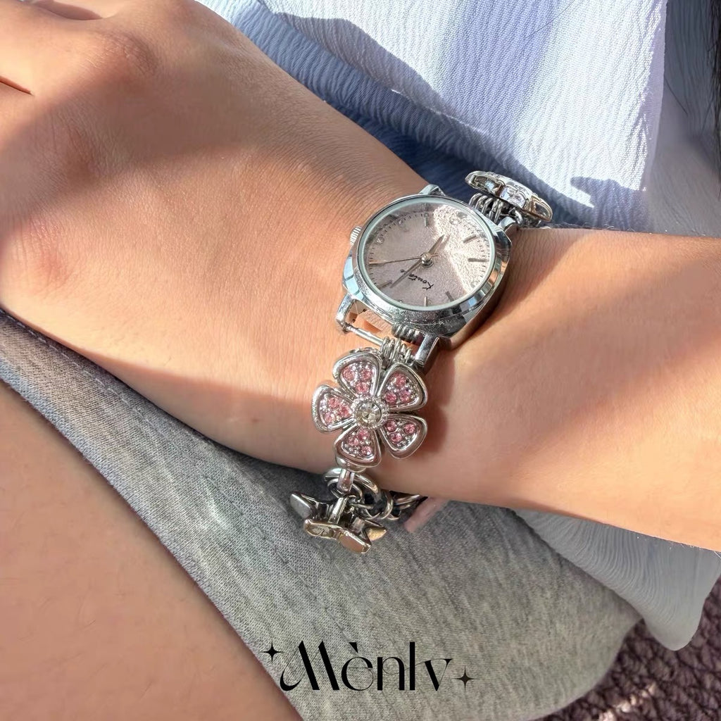 Handmade Beaded Watch – Vintage Clock Face