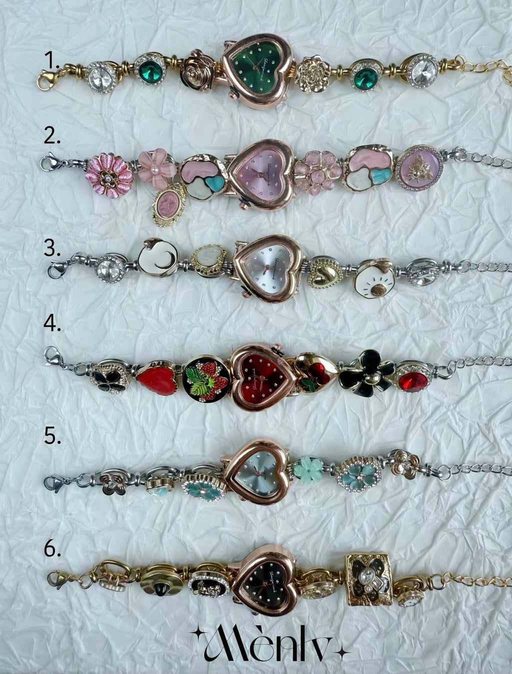 The Charm Hour — Vintage Heart Watch Bracelet