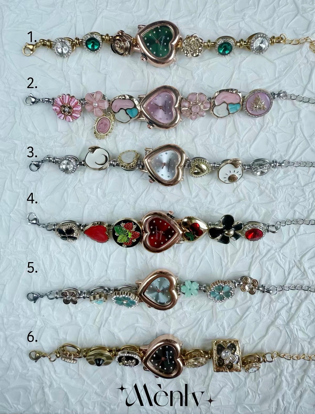 The Charm Hour — Vintage Heart Watch Bracelet