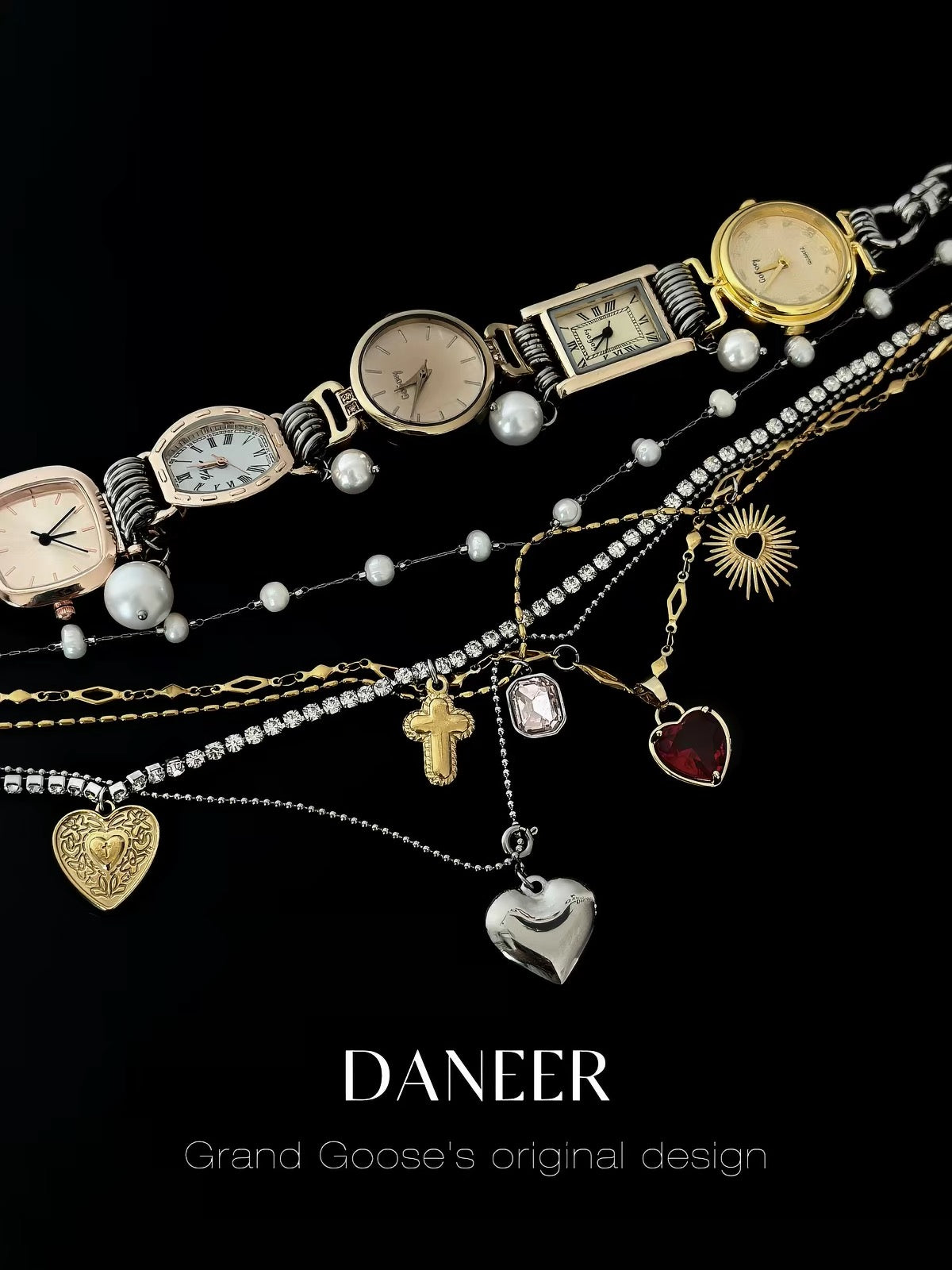 The Sacred Hour — Multi-Watch Choker & Layered Charm Chains