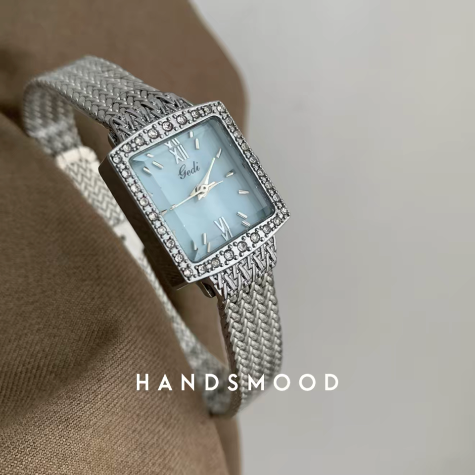 Blue Mother-of-Pearl Watch — Silver Bracelet, 5 Styles