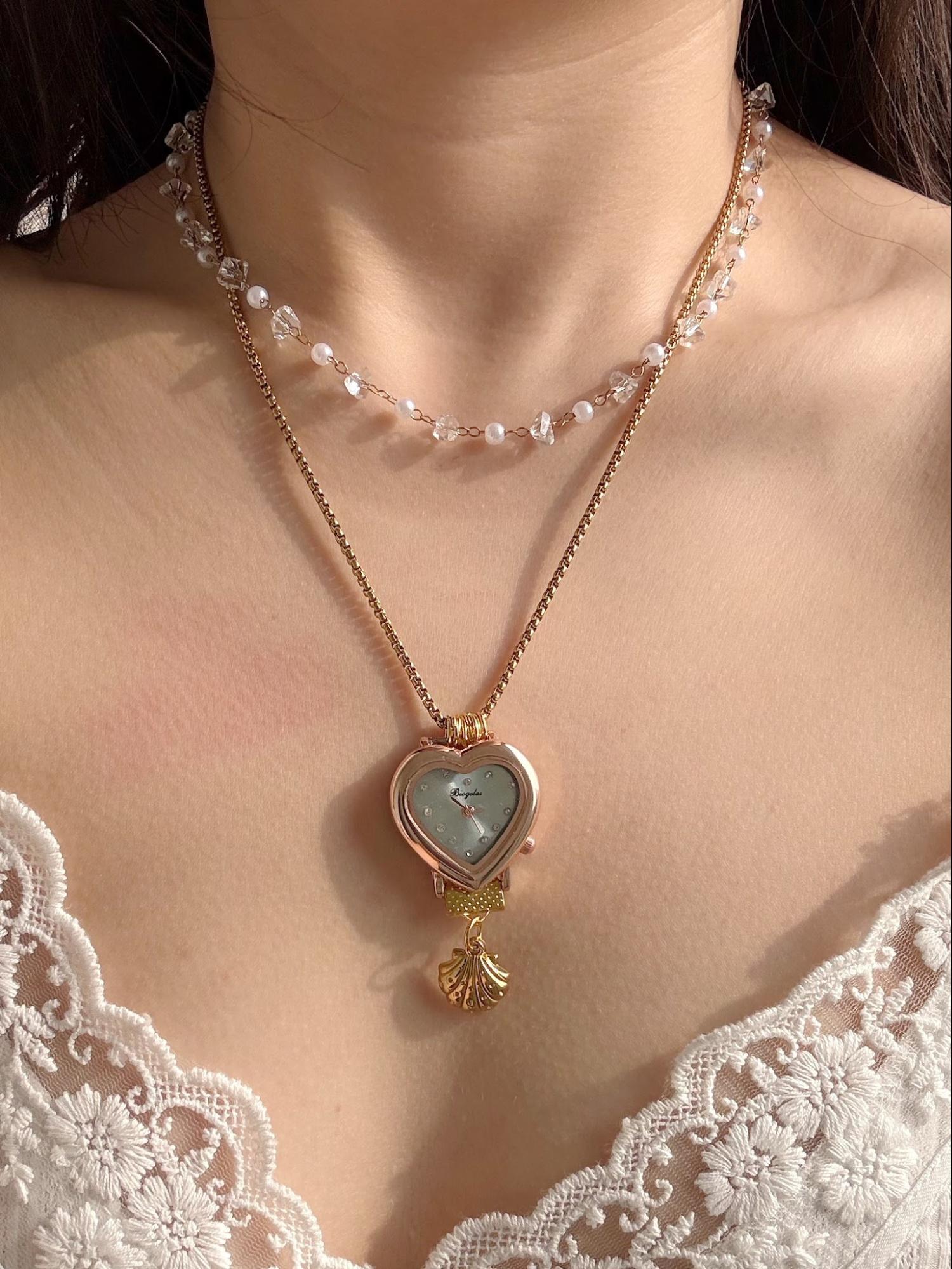The Pearl Hour — Heart Watch Choker & Pendant Set