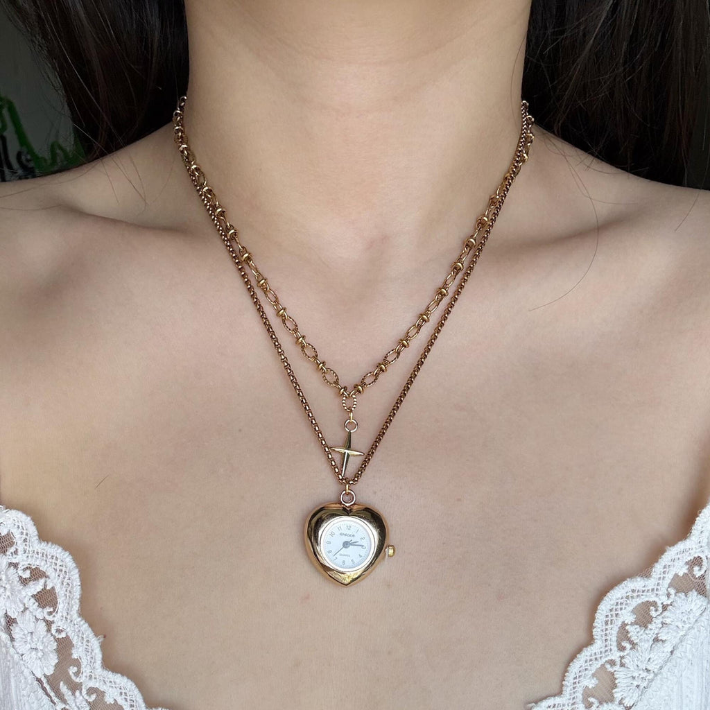 Vintage Layered Watch Face Necklace