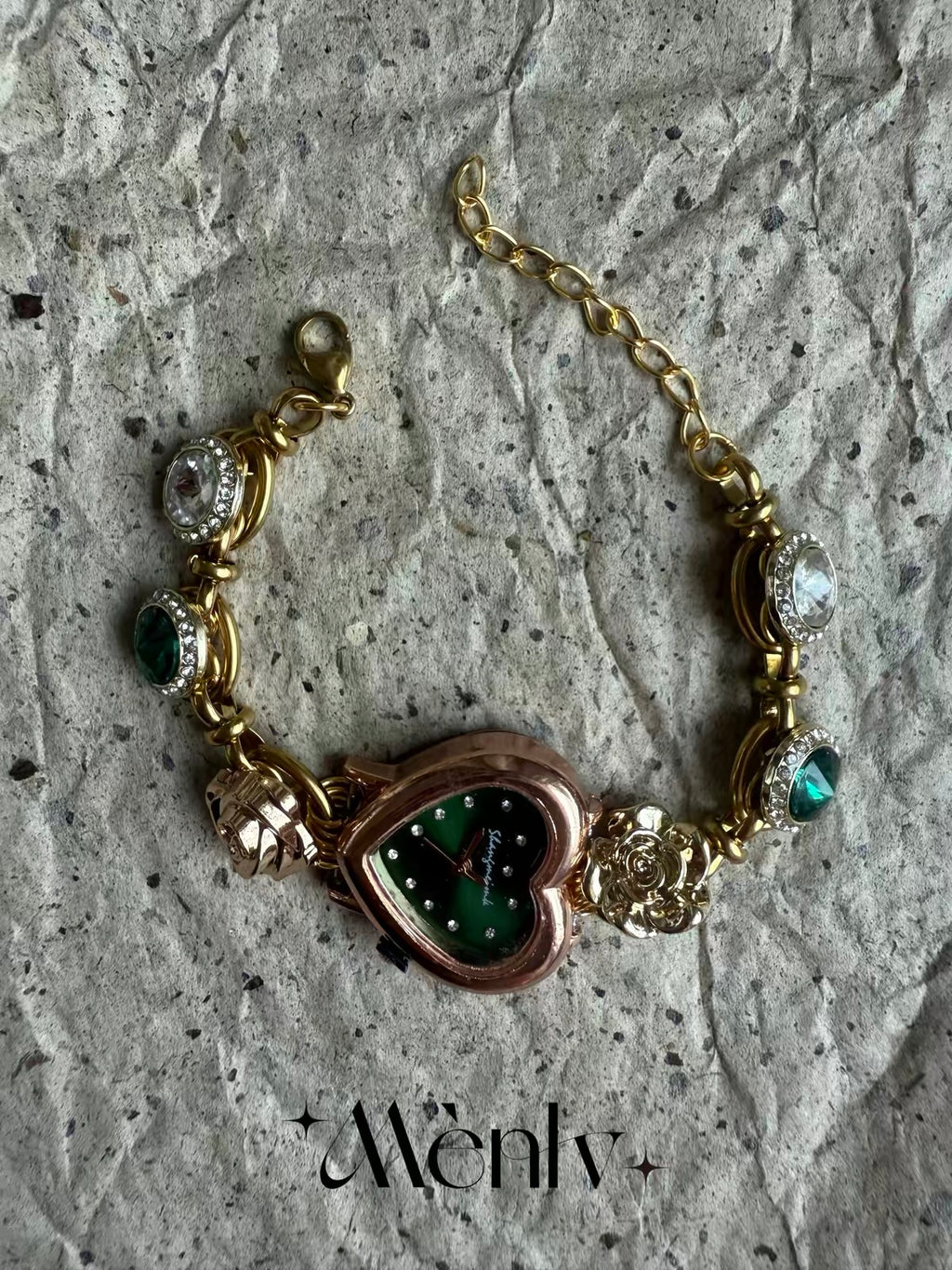 The Charm Hour — Vintage Heart Watch Bracelet