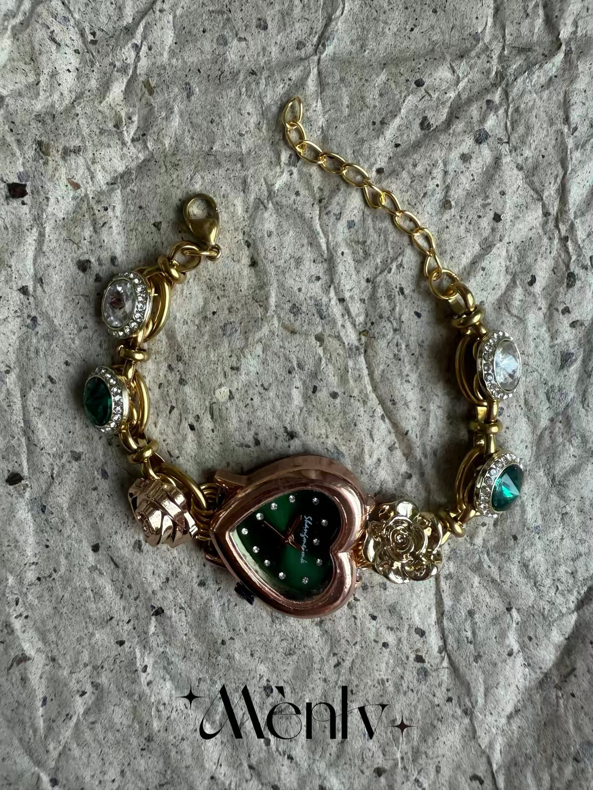 The Charm Hour — Vintage Heart Watch Bracelet