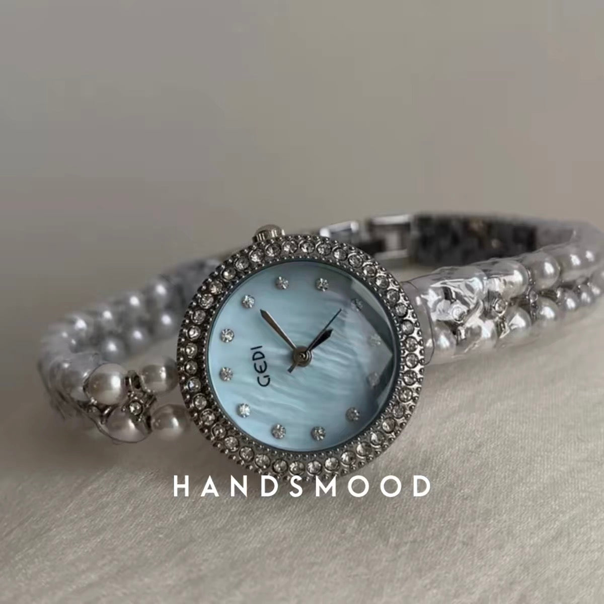 Blue Mother-of-Pearl Watch — Silver Bracelet, 5 Styles