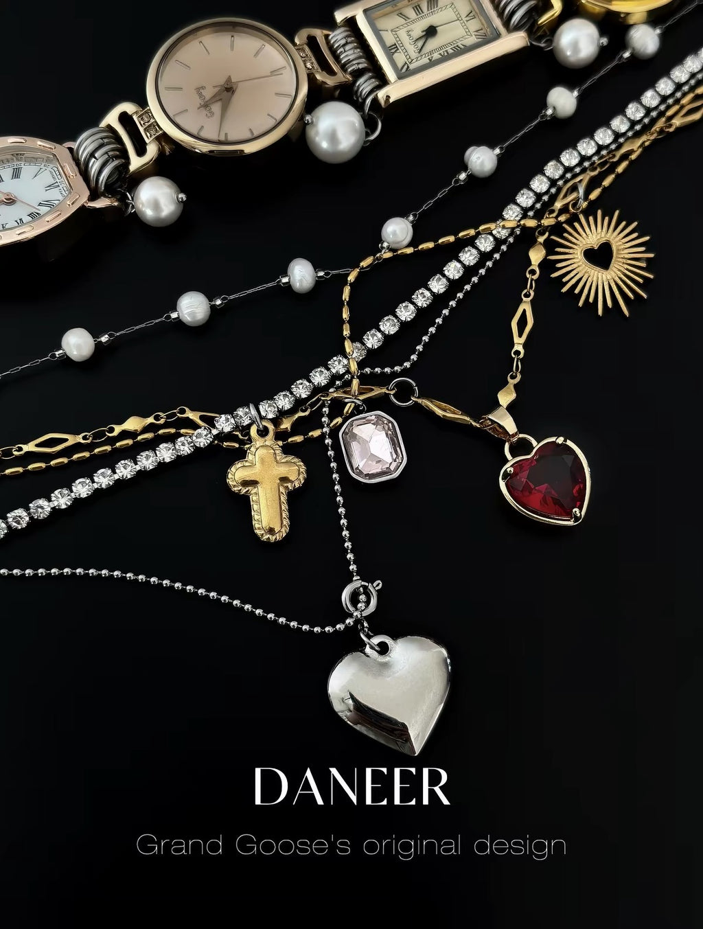The Sacred Hour — Multi-Watch Choker & Layered Charm Chains