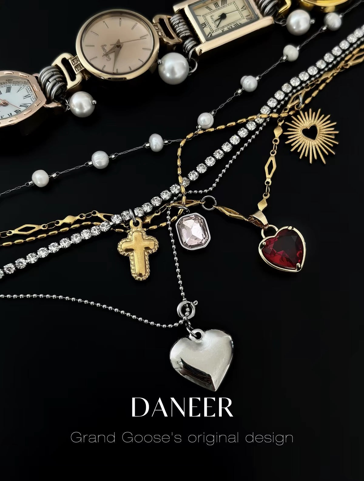 The Sacred Hour — Multi-Watch Choker & Layered Charm Chains