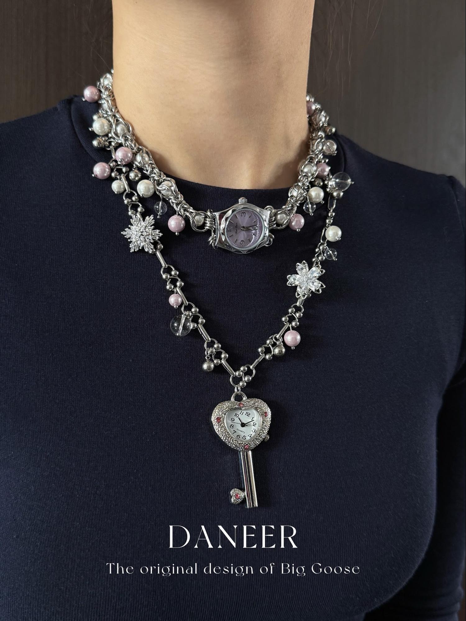 The Key Hour — Watch Choker & Heart Key Pendant Set